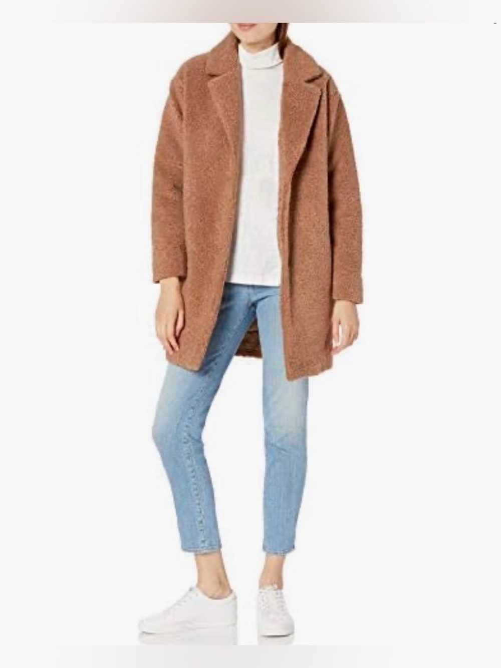 Relaxed Teddy Coat in Camel Brown